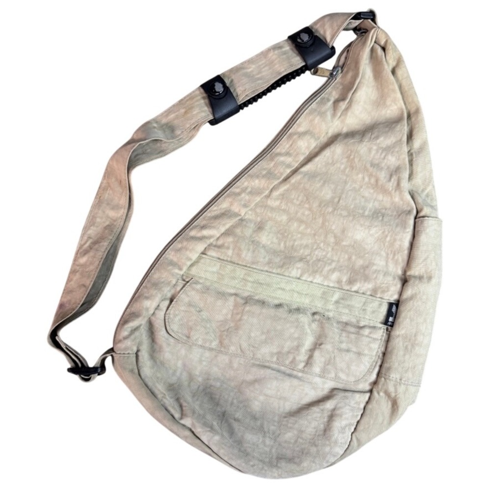 AmeriBag Healthy Back Bag Tan Khaki Ergonomic Nylon Sling Backpack Medium